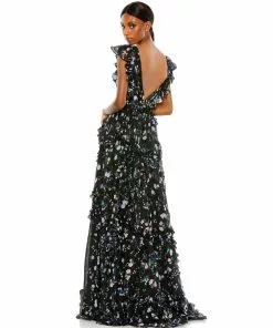 Ieena For Mac Duggal Ruffled Floral Print Cap Sleeve Gown Shop For 14 Ieena For Mac Duggal Ruffled Floral Print Cap Sleeve Gown Shop For