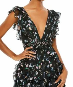 Ieena For Mac Duggal Ruffled Floral Print Cap Sleeve Gown Shop For 15 Ieena For Mac Duggal Ruffled Floral Print Cap Sleeve Gown Shop For