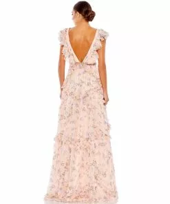 Ieena For Mac Duggal Ruffled Floral Print Cap Sleeve Gown Shop For 10 Ieena For Mac Duggal Ruffled Floral Print Cap Sleeve Gown Shop For