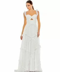 Mac Duggal Shop For Ruffle Tiered Sleeveless Flowy A Line Gown
