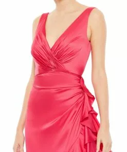 Ieena For Mac Duggal Shop For Asymmetrical Ruffled Hem V Neck Dress 5 Ieena For Mac Duggal Shop For Asymmetrical Ruffled Hem V Neck Dress