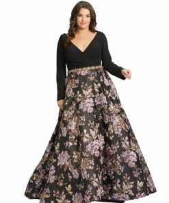 Mac Duggal Shop For Wrap Over V-Neck Ballgown | Final Sale