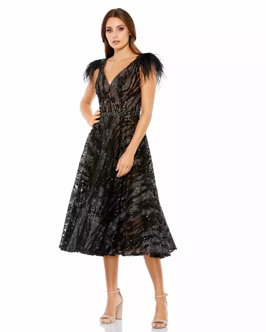 Mac Duggal Embellished Feather Cap Sleeve Cocktail Dress Shop For 1 Mac Duggal Embellished Feather Cap Sleeve Cocktail Dress Shop For