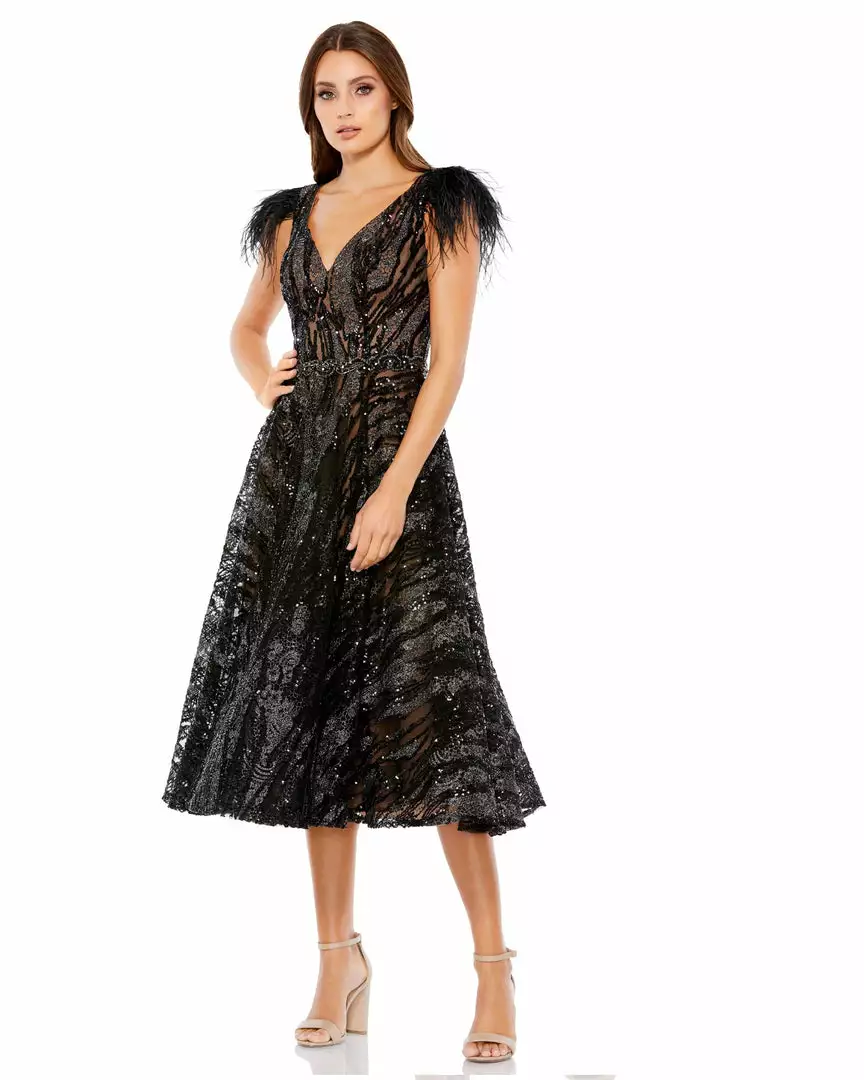 Mac Duggal Embellished Feather Cap Sleeve Cocktail Dress Shop For 5 Mac Duggal Embellished Feather Cap Sleeve Cocktail Dress Shop For