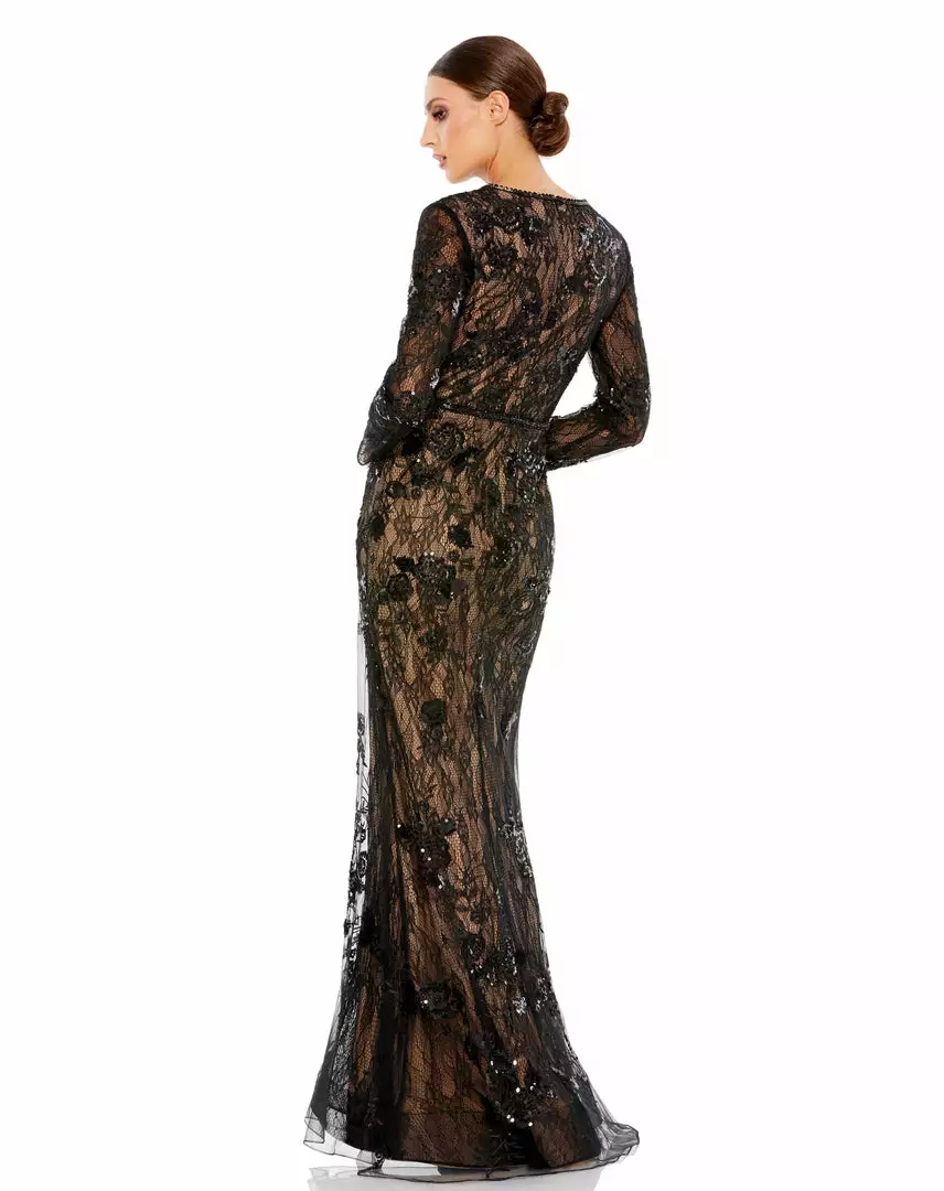 Mac Duggal Embellished Long Sleeve Plunge Neck Trumpet Gown Shop For 2 Mac Duggal Embellished Long Sleeve Plunge Neck Trumpet Gown Shop For
