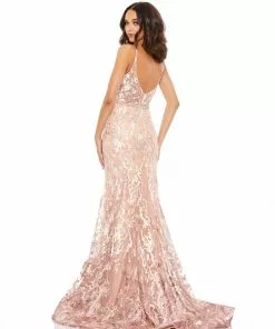 Mac Duggal Embroidered Jewel Encrusted Trumpet Gown