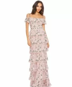 Mac Duggal Layered Floral Embellished Maxi Dress Shop For 9 Mac Duggal Layered Floral Embellished Maxi Dress Shop For