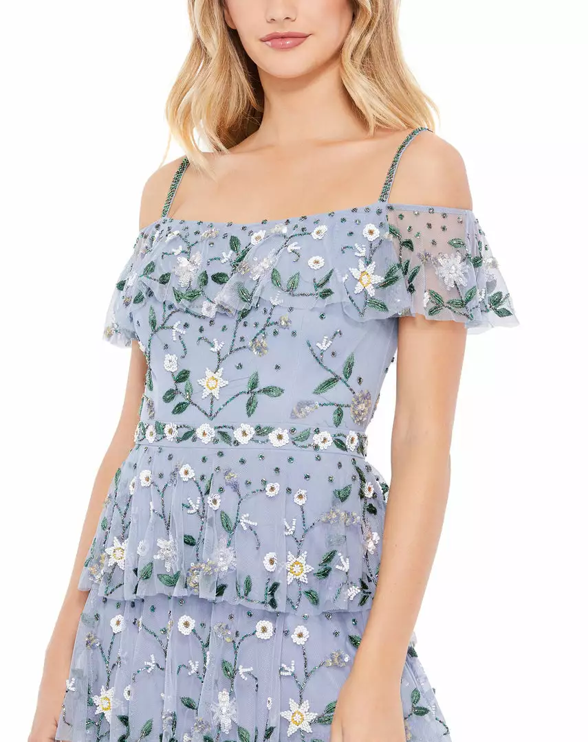 Mac Duggal Layered Floral Embellished Maxi Dress Shop For 3 Mac Duggal Layered Floral Embellished Maxi Dress Shop For