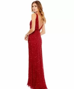Mac Duggal Sequined Sleeveless Wrap Over Gown Shop For