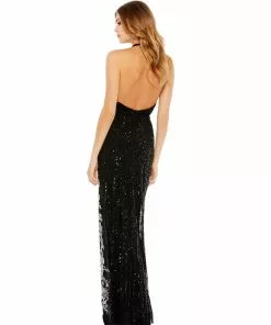 Mac Duggal Shop For Floral Applique Open Back Gown