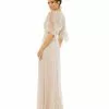 Mac Duggal Illusion Flounce Sleeve Embellished Dress Shop For