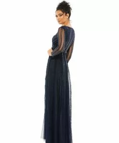 Mac Duggal Mother Of The Bride + Groom Dresses Elegant Embellished Surplice Evening Gown