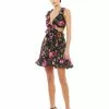 Ieena For Mac Duggal Ruffle Cutout Lace Up Mini Dress Shop For