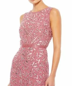 Mac Duggal Shop For Geometric Patterned Sequin Midi Dress