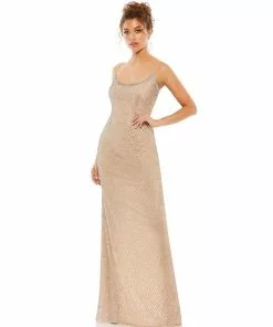 Mac Duggal Shop For Fully Beaded Scoop Neck Gown W/ Rhinestone Neckline