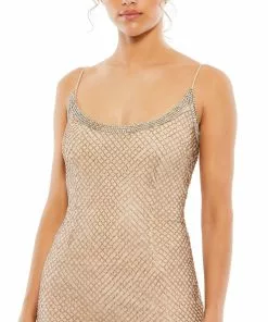 Mac Duggal Shop For Fully Beaded Scoop Neck Gown W/ Rhinestone Neckline