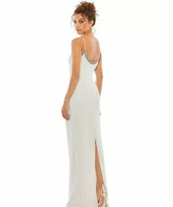 Mac Duggal Shop For Fully Beaded Scoop Neck Gown W/ Rhinestone Neckline