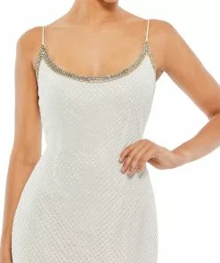 Mac Duggal Shop For Fully Beaded Scoop Neck Gown W/ Rhinestone Neckline