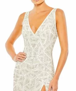 Mac Duggal Geometric Embellished V Neck Sleeveless Gown Shop For 8 Mac Duggal Geometric Embellished V Neck Sleeveless Gown Shop For