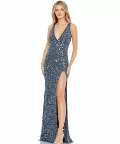 Mac Duggal Geometric Embellished V Neck Sleeveless Gown Shop For 9 Mac Duggal Geometric Embellished V Neck Sleeveless Gown Shop For