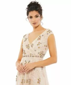 Mac Duggal Embellished Wrap Over Cap Sleeve A-Line Gown Shop For 5 Mac Duggal Embellished Wrap Over Cap Sleeve A-Line Gown Shop For