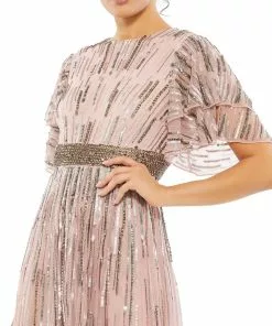 Mac Duggal Embellished Full Length Layered Sleeve Gown Shop For