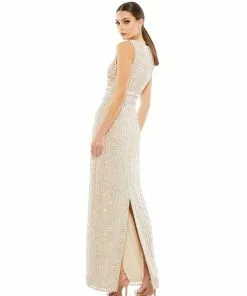 Mac Duggal Sleeveless Sequin Column Gown 12 Mac Duggal Sleeveless Sequin Column Gown