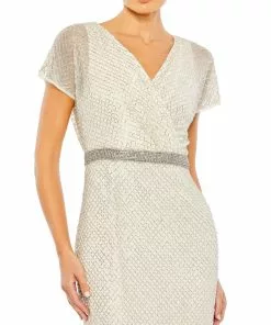 Mac Duggal Beaded Butterfly Sleeve Column Gown 11 Mac Duggal Beaded Butterfly Sleeve Column Gown