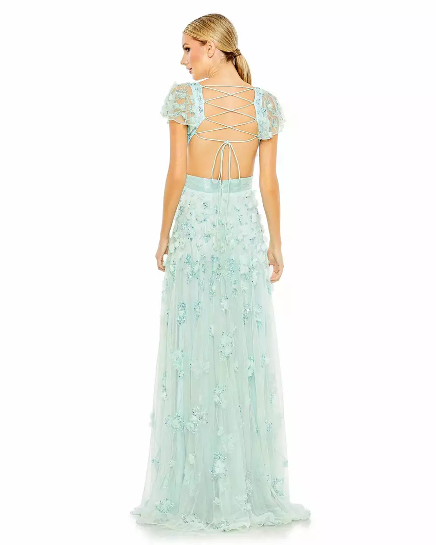 Mac Duggal Shop For Floral Embellished Lace Up Flowy Gown 5 Mac Duggal Shop For Floral Embellished Lace Up Flowy Gown