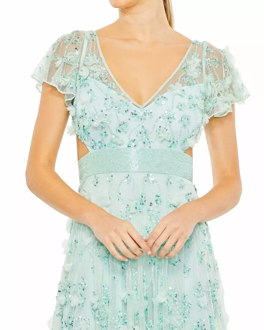 Mac Duggal Shop For Floral Embellished Lace Up Flowy Gown 6 Mac Duggal Shop For Floral Embellished Lace Up Flowy Gown