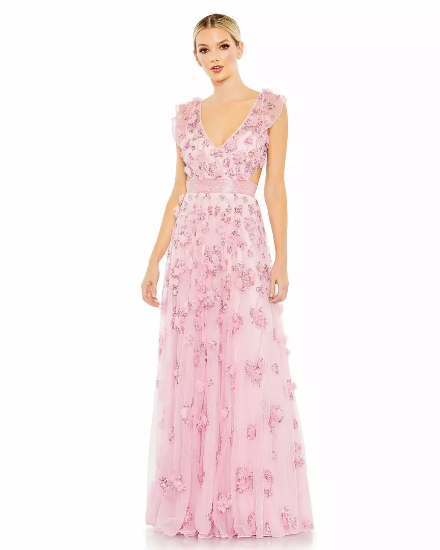 Mac Duggal Shop For Floral Embellished Lace Up Flowy Gown 1 Mac Duggal Shop For Floral Embellished Lace Up Flowy Gown