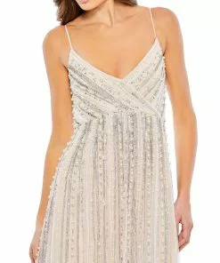 Mac Duggal Shop For Embellished Spaghetti Strap Wrap Over A Line Gown