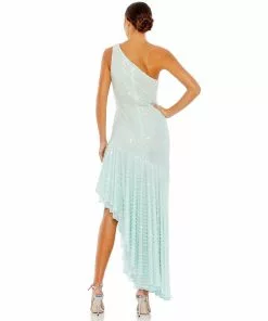 Mac Duggal Pearl One Shoulder Asymmetrical Hem Dress