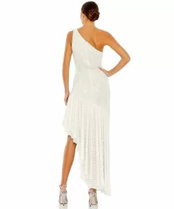 Mac Duggal Pearl One Shoulder Asymmetrical Hem Dress