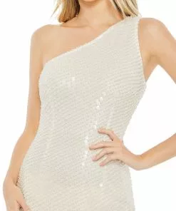 Mac Duggal Pearl One Shoulder Asymmetrical Hem Dress