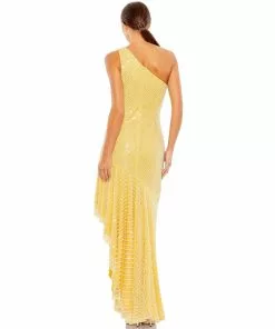 Mac Duggal Pearl One Shoulder Asymmetrical Hem Dress