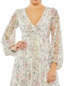 Mac Duggal Shop For Embellished Floral Print Faux Wrap A Line Dress 5 Mac Duggal Shop For Embellished Floral Print Faux Wrap A Line Dress