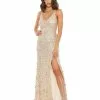 Mac Duggal Shop For Sequined Strappy Sleeveless Gown